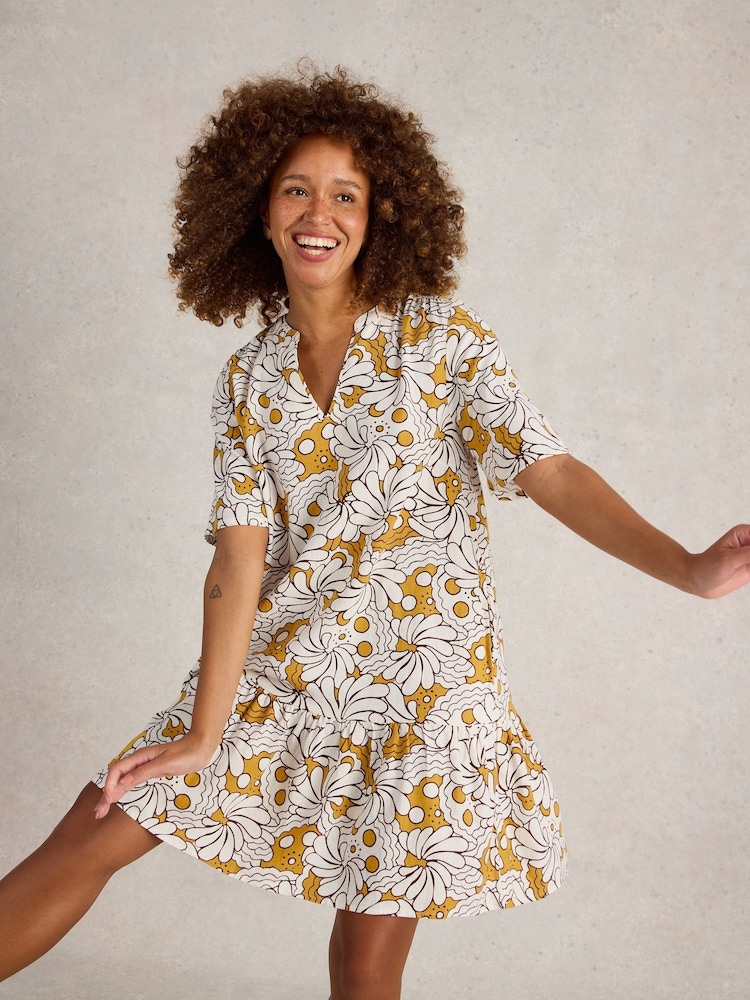 White Stuff Yellow Otto Linen Blend Dress - Image 4 of 6