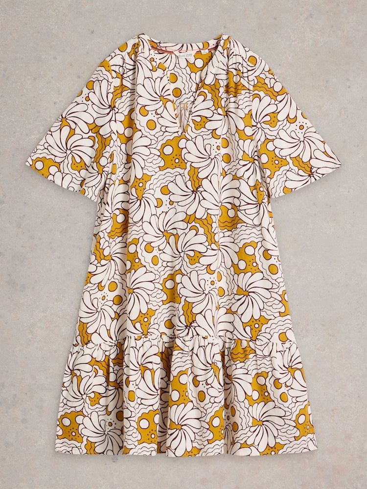 White Stuff Yellow Otto Linen Blend Dress - Image 5 of 6