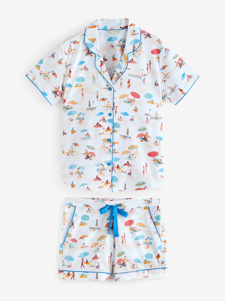 Cyberjammies Sandy Beachscape Print Shorty Set - Imagen 1 de 3 Cyberjammies Sandy Beachscape Print Shorty Set - Imagen 1 de 3