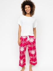 Cyberjammies Slouch Jersey Top and Printed Wide Crop Leg Bottoms Pyjama Set - صورة 1 من 2