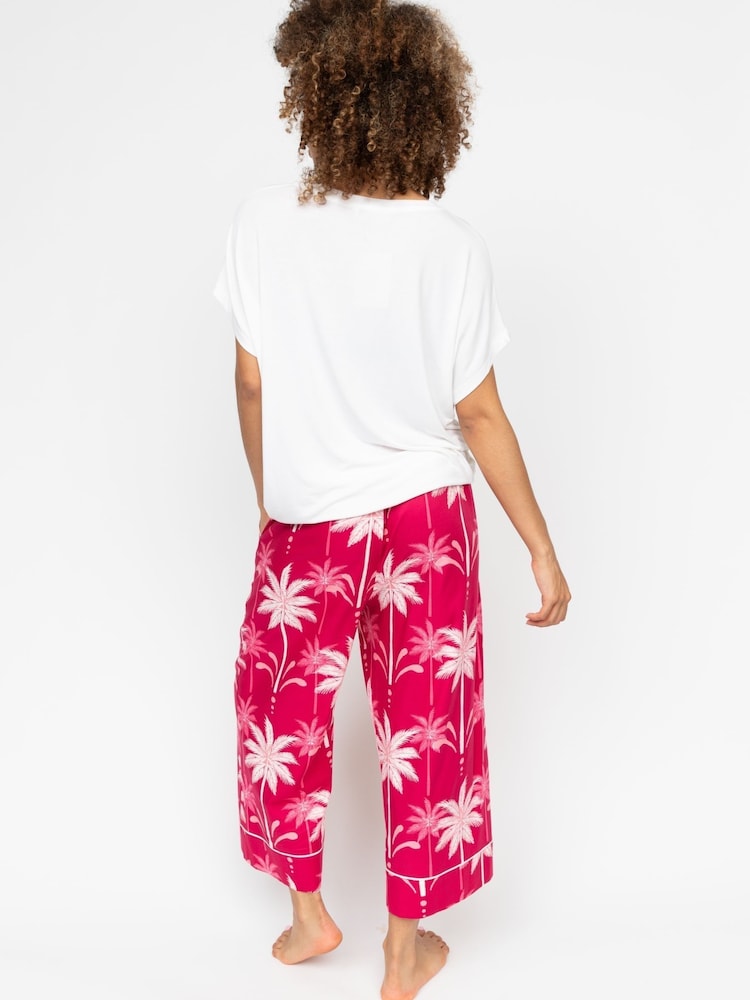 Cyberjammies Slouch Jersey Top and Printed Wide Crop Leg Bottoms Pyjama Set - صورة 2 من 2