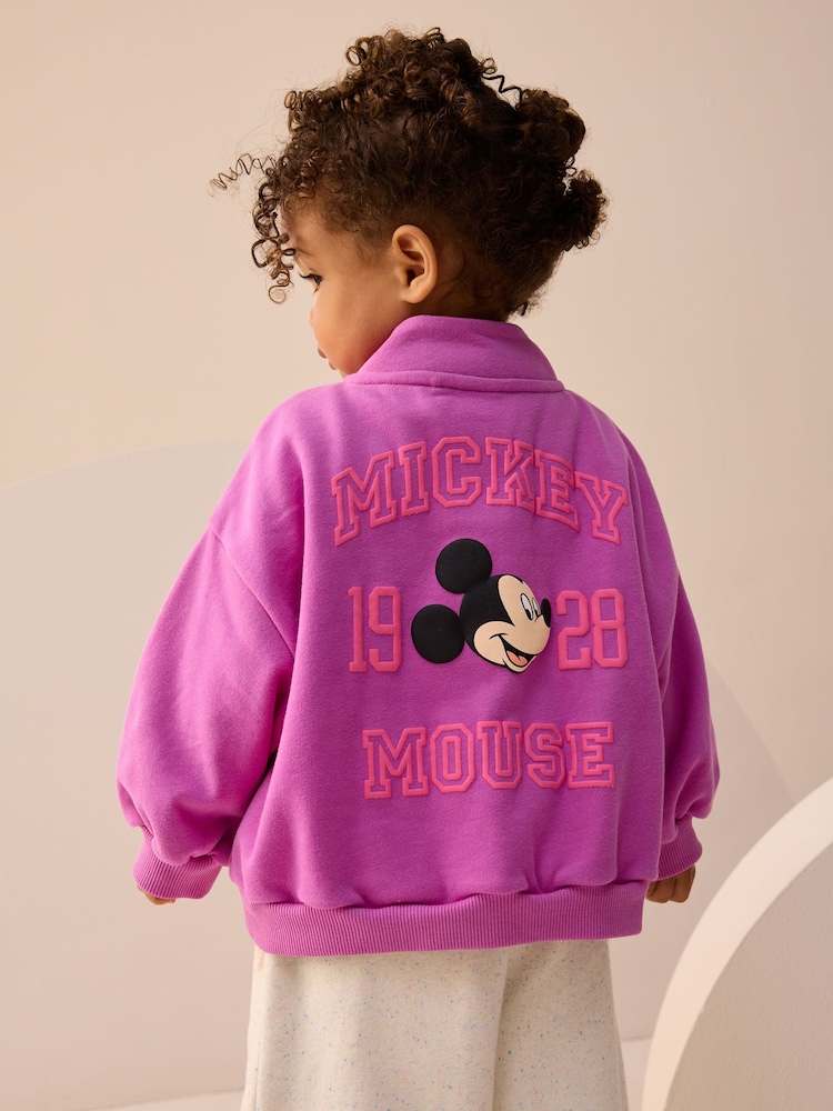 Purple Disney Mickey Mouse Quarter Zip Sweatshirt (3mths-7yrs) - Image 1 of 3