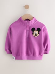Purple Disney Mickey Mouse Quarter Zip Sweatshirt (3mths-7yrs) - Image 4 of 7