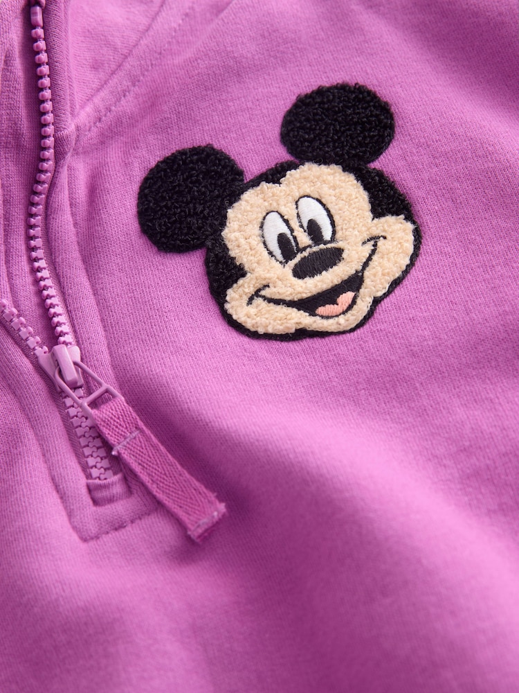 Purple Disney Mickey Mouse Quarter Zip Sweatshirt (3mths-7yrs) - Image 7 of 7