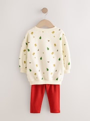 Cream/Red Christmas Peppa Pig Crew Sweatshirt & Leggings Set (3mths-7yrs) - Image 7 of 10
