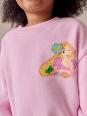 Pink Rapunzel Disney Princess - طقم من سويت شيرت وبنطلون ضيق من الأعلى وانسيابي من الأسفل (3 شهور -7 سنوات) - صورة 3 من 4