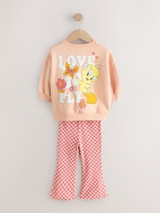 Peach Pink Tweety Sweatshirt & Flare Leggings Set (3mths-7yrs) - Image 7 of 12