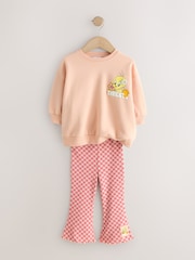 Peach Pink Tweety Sweatshirt & Flare Leggings Set (3mths-7yrs) - Image 8 of 12