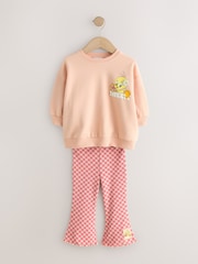 Peach Pink Tweety Sweatshirt & Flare Leggings Set (3mths-7yrs) - Image 9 of 12