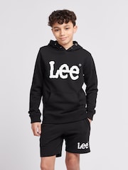 Lee Black Boys Wobbly Graphic Print Hoodie - Image 1 of 8