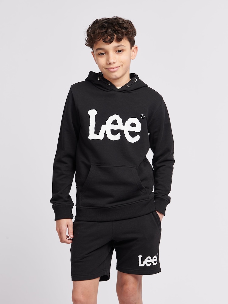 Lee Black Wobbly Graphic Print Hoodie - Image 1 of 8 Lee Black Wobbly Graphic Print Hoodie - Image 1 of 8
