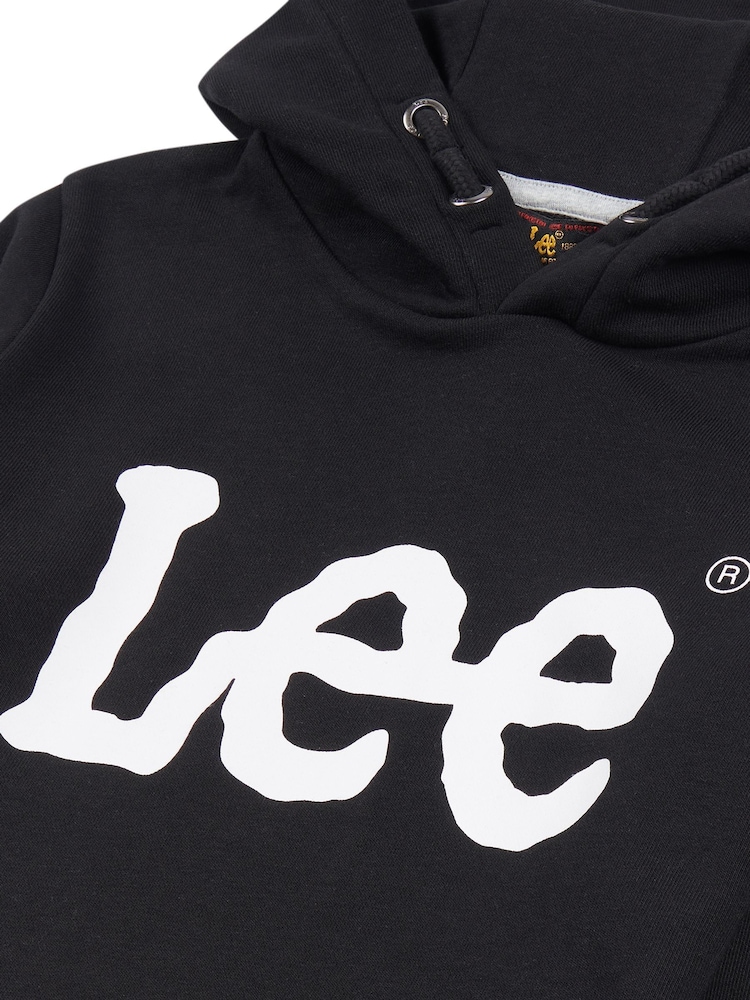 Lee Black Boys Wobbly Graphic Print Hoodie - Image 8 of 8