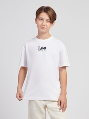 Lee White Boys Wave Graphic Print 100% Cotton T-Shirt - Image 1 of 6