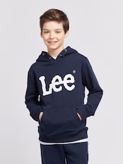 Lee Blue Boys Wobbly Graphic Print Hoodie - Image 1 of 7