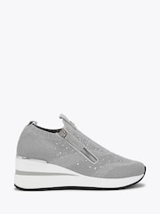 Carvela High Rise Zip Knit Trainers - Image 1 of 4