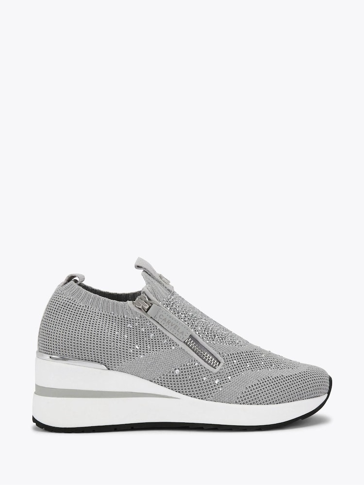 Carvela High Rise Zip Knit Trainers - Image 1 of 4