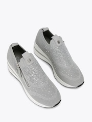Carvela High Rise Zip Knit Trainers - Image 2 of 4