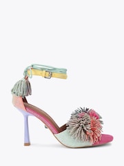 Kurt Geiger London Pom Pom Ankle Tie Sandals - Image 1 of 5