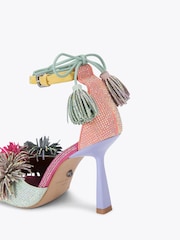 Kurt Geiger London Pom Pom Ankle Tie Sandals - Image 3 of 5