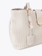 Carvela Cream Maria Midi Weave Bag - Image 5 of 5