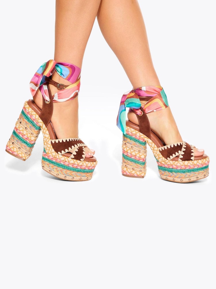 Kurt Geiger London Chelsea Scarf Platform Sandals - Image 1 of 4 Kurt Geiger London Chelsea Scarf Platform Sandals - Image 1 of 4