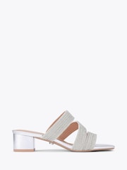 Plateado - Carvela Gala Block Mule Jewel Sandals - Imagen 1 de 4