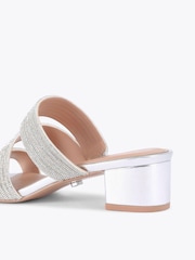 Plateado - Carvela Gala Block Mule Jewel Sandals - Imagen 2 de 4