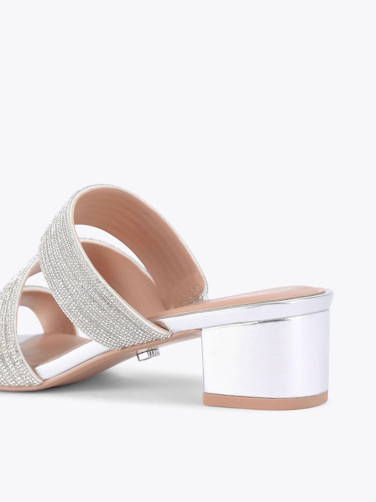 Plateado - Carvela Gala Block Mule Jewel Sandals - Imagen 2 de 4