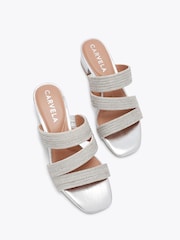 Plateado - Carvela Gala Block Mule Jewel Sandals - Imagen 3 de 4