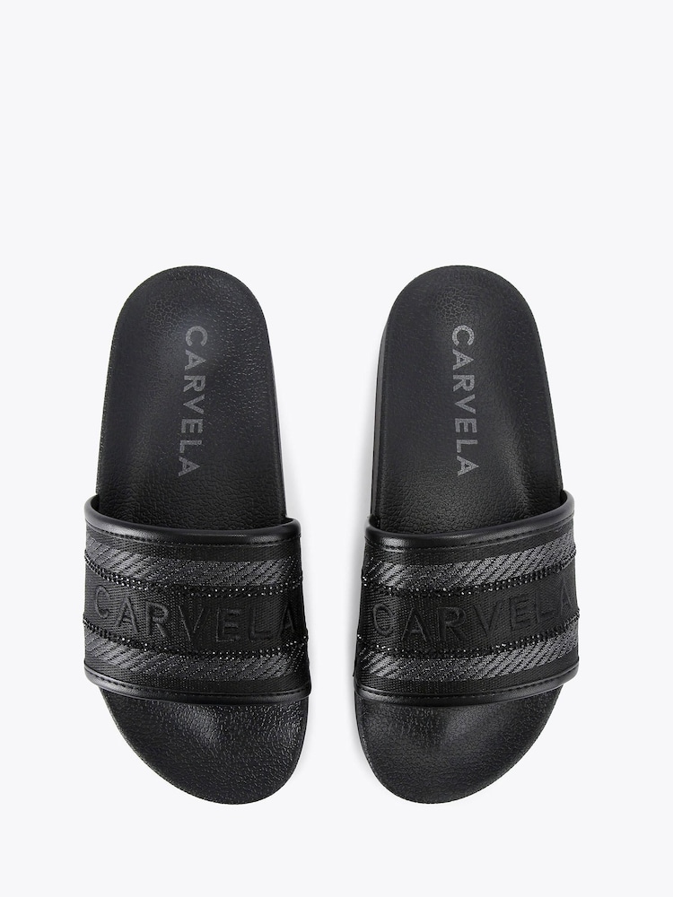 Carvela Sicily Slider Black Sandals - Image 3 of 5