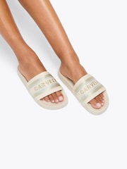Goud - Carvela Sicily Slider Black Sandals - Image 1 of 4