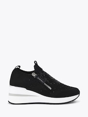 Carvela High Rise Zip Knit Trainers - Image 1 of 4