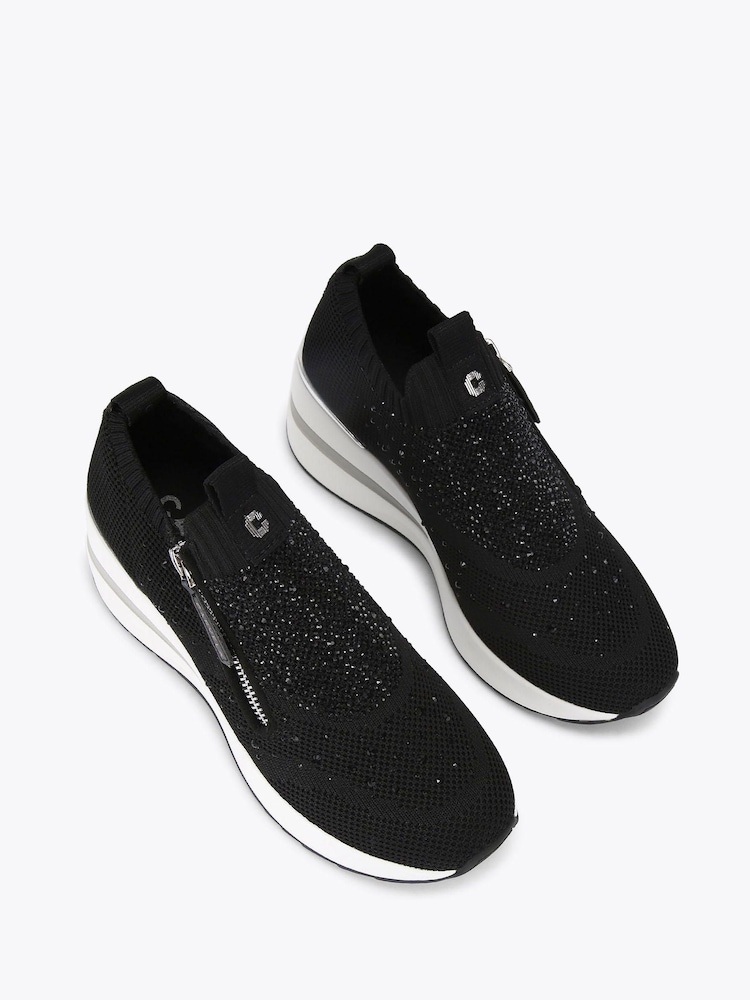 Carvela High Rise Zip Knit Trainers - Image 2 of 4