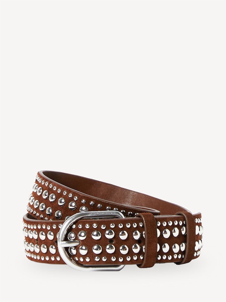 Loeffler Randall Brown Isaac Studded Belt - Image 1 of 4 Loeffler Randall Brown Isaac Studded Belt - Image 1 of 4