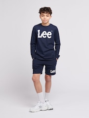 Lee Blue Boys Wobbly Graphic Print 100% Cotton Shorts - Image 2 of 8