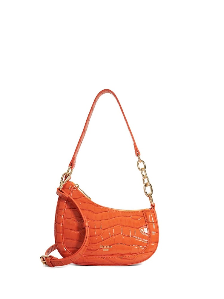 Dune London Orange Dark Dinkydeliberate Mini Woven Slouch Crossbody Bag - Image 1 of 4