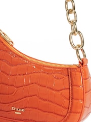 Dune London Orange Dark Dinkydeliberate Mini Woven Slouch Crossbody Bag - Image 4 of 4