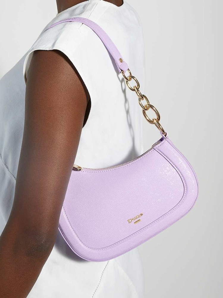 Dune London Purple Small Direction Smart Scoop Shoulder Bag - Image 1 of 5