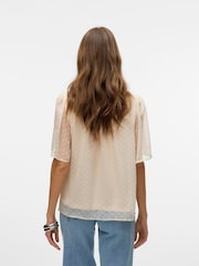 VERO MODA Cream Short Sleeve Dobby Blouse - Image 2 of 4
