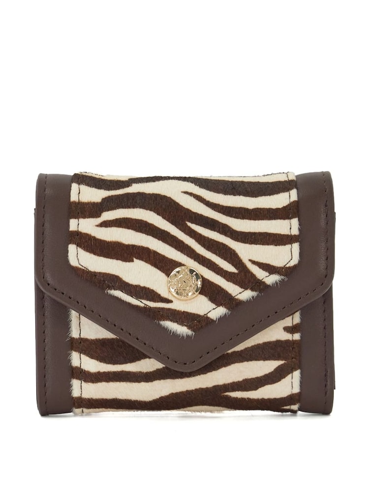Dune London Animal Print Black Kindest Cross Strap Wedge Purse - Image 1 of 4