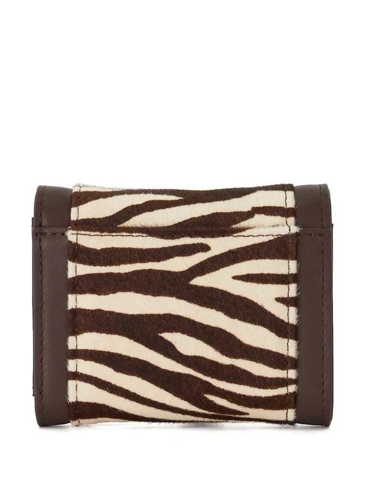 Dune London Animal Print Black Kindest Cross Strap Wedge Purse - Image 2 of 4