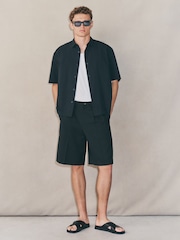 Black EDIT Boxy Fit Seersucker Short Sleeve Shirt - Image 3 of 8