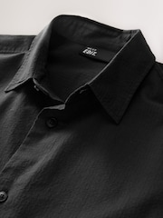 Black EDIT Boxy Fit Seersucker Short Sleeve Shirt - Image 7 of 8