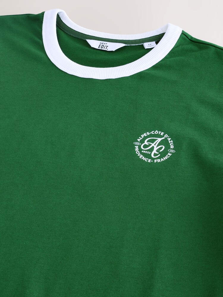 Green EDIT Slim Fit Ringer T-Shirt - Image 11 of 11