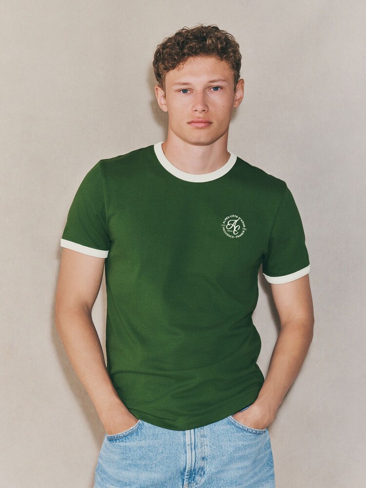 Green EDIT Slim Fit Ringer T-Shirt - Image 2 of 11