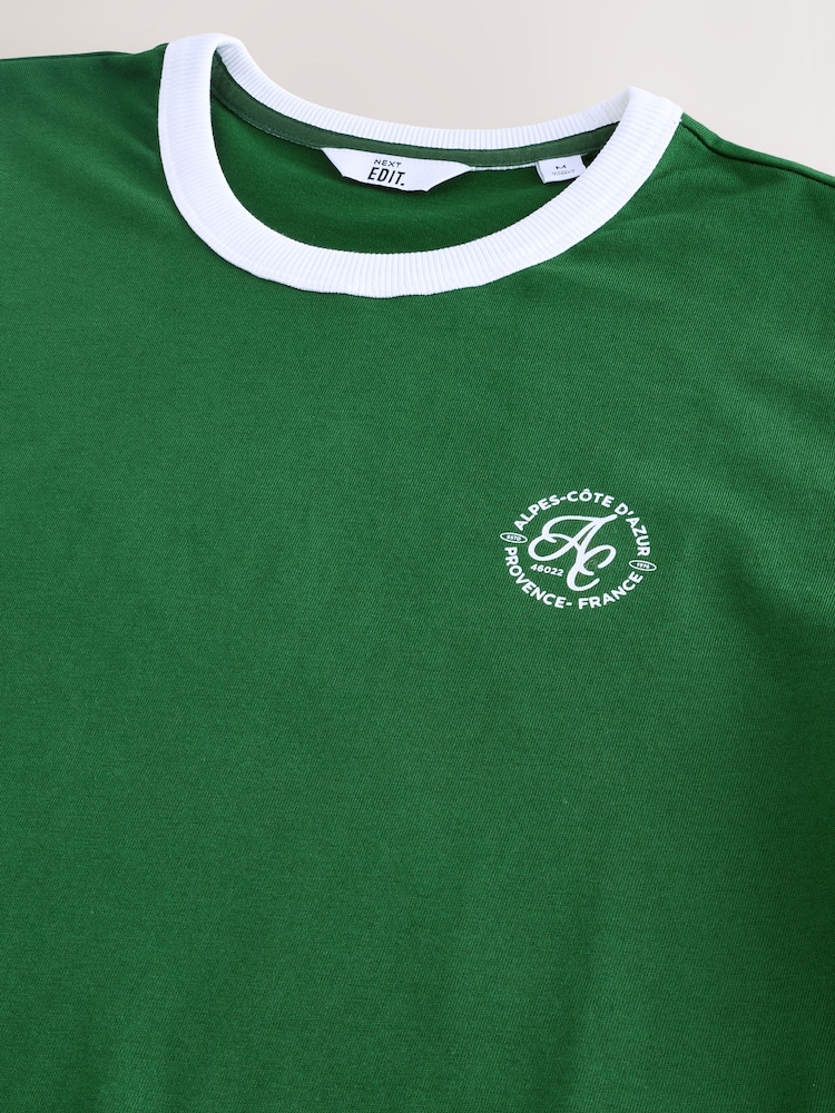 Verde - EDIT Slim Fit Ringer T-Shirt - Imagen 7 de 7