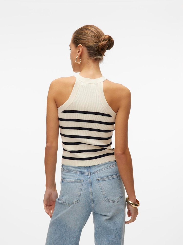 VERO MODA Cream Sleeveless Knitted Tank Top - Image 3 of 4