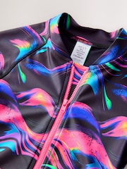 Multi Black Long Sleeved Swimsuit (3-16yrs) - Image 6 of 9