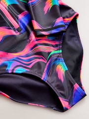 Multi Black Long Sleeved Swimsuit (3-16yrs) - Image 7 of 9