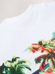 White Holiday Scene Edit Relaxed Fit Graphic Print T-Shirt - Image 10 of 10
